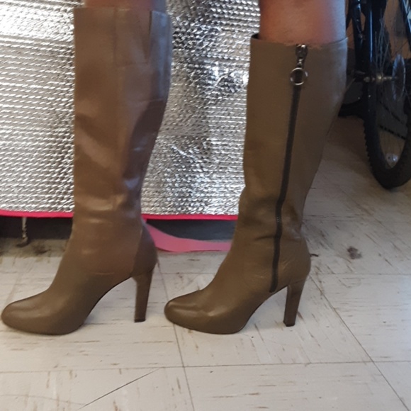 INC. TALL LEATHER TAN BOOTS - Picture 1 of 7